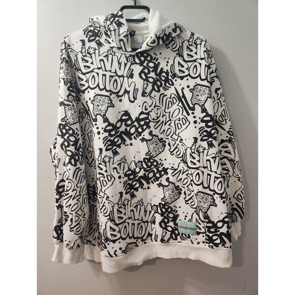 H&M Divided Spongebob White Hoodies Size Large Pre-Owned - Picture 1 of 9